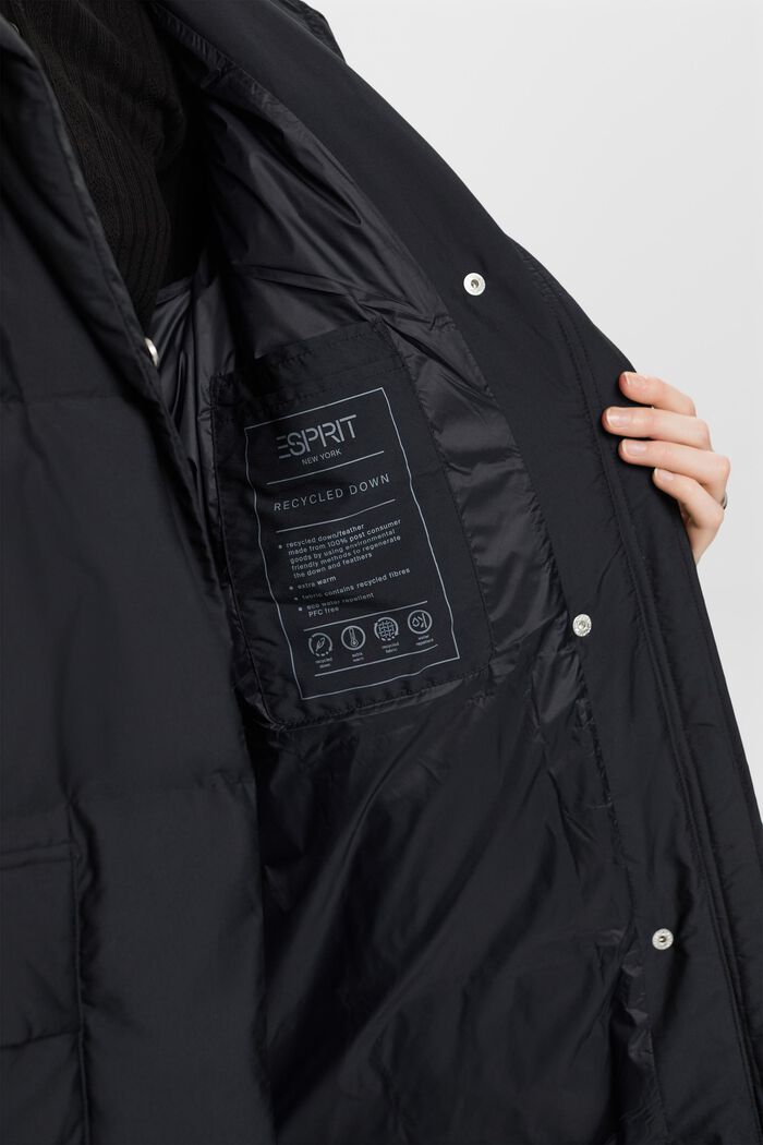 Hooded Puffer Coat, BLACK, detail image number 4