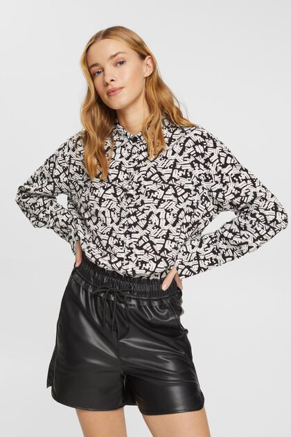 Patterned crepe blouse
