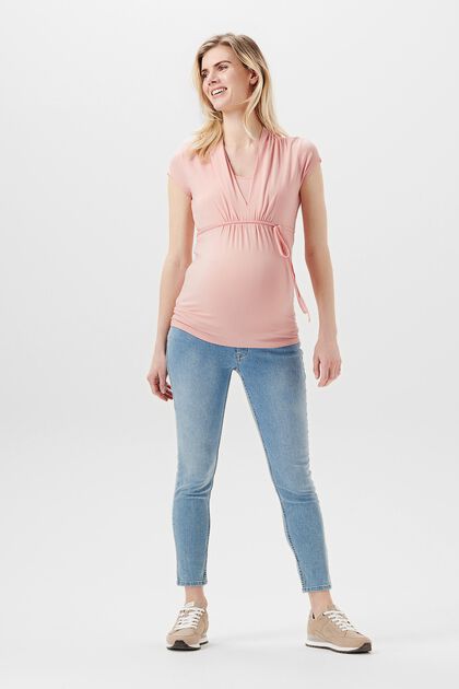 T-shirt with nursing function, LENZING™ ECOVERO™, LIGHT PINK, overview