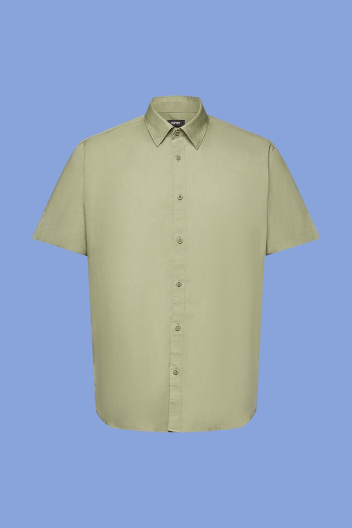 Short Sleeve Button Down Shirt, LIGHT KHAKI, detail image number 5