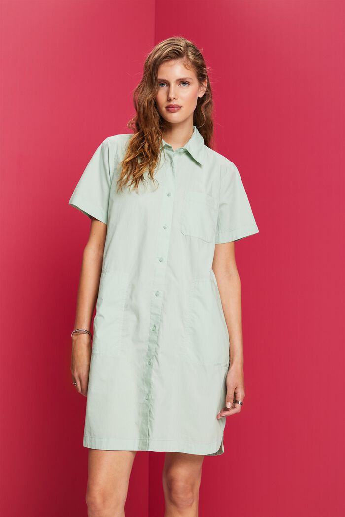 Mini shirt dress, 100% cotton, CITRUS GREEN, detail image number 0