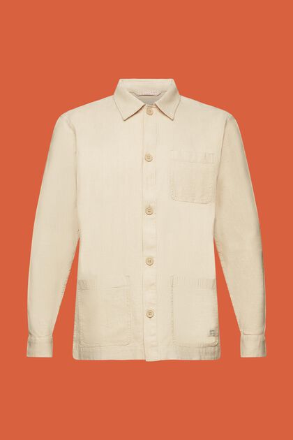 Herringbone shirt, linen blend