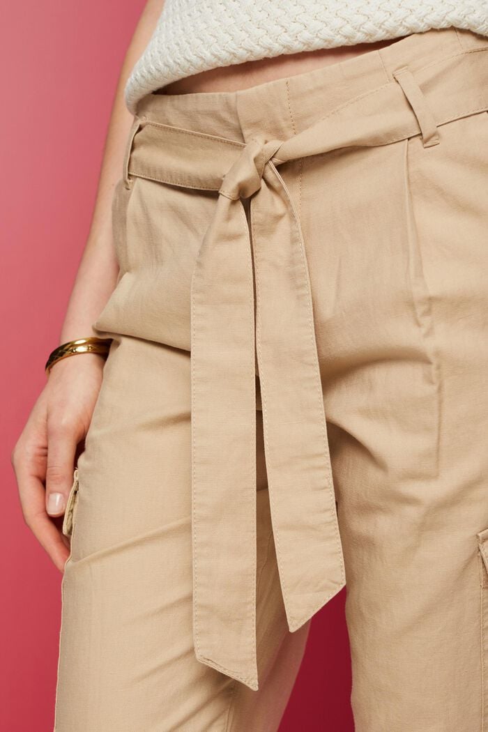 Cargo trousers with a belt, SAND, detail image number 2