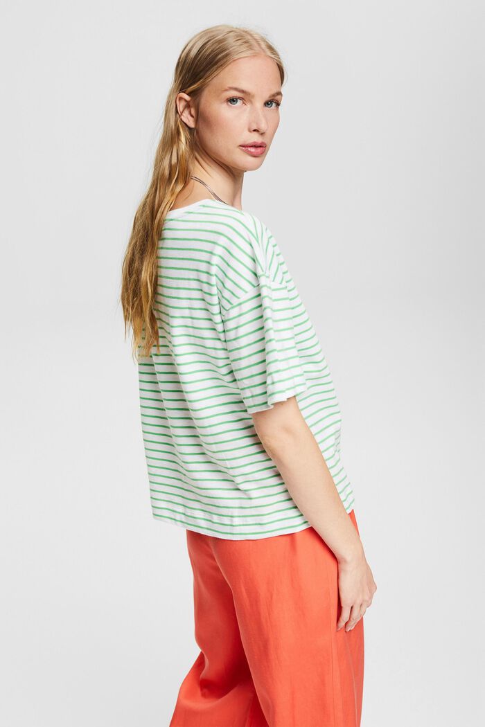 striped T-shirt, GREEN, detail image number 3