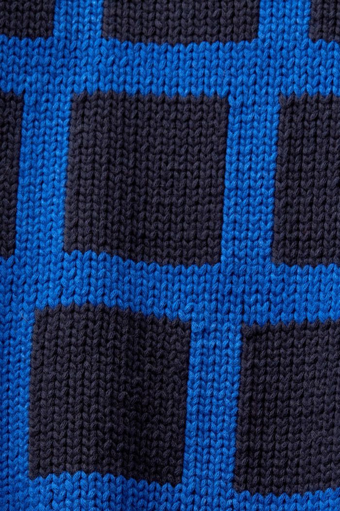 Logo Grid Chunky Knit Sweater, BRIGHT BLUE, detail image number 5