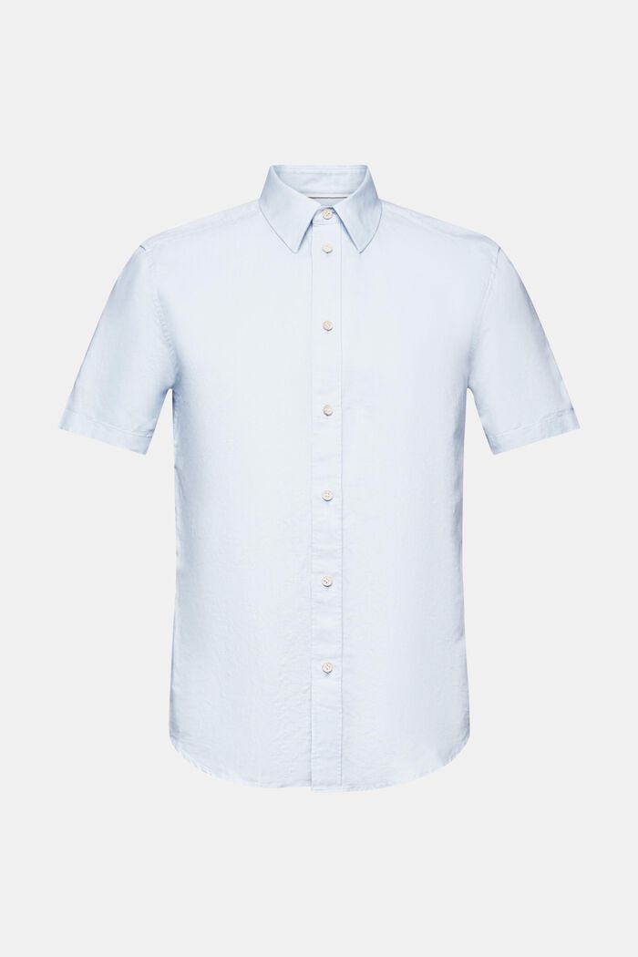 Linen-Cotton Short-Sleeve Shirt, LIGHT BLUE, detail image number 6