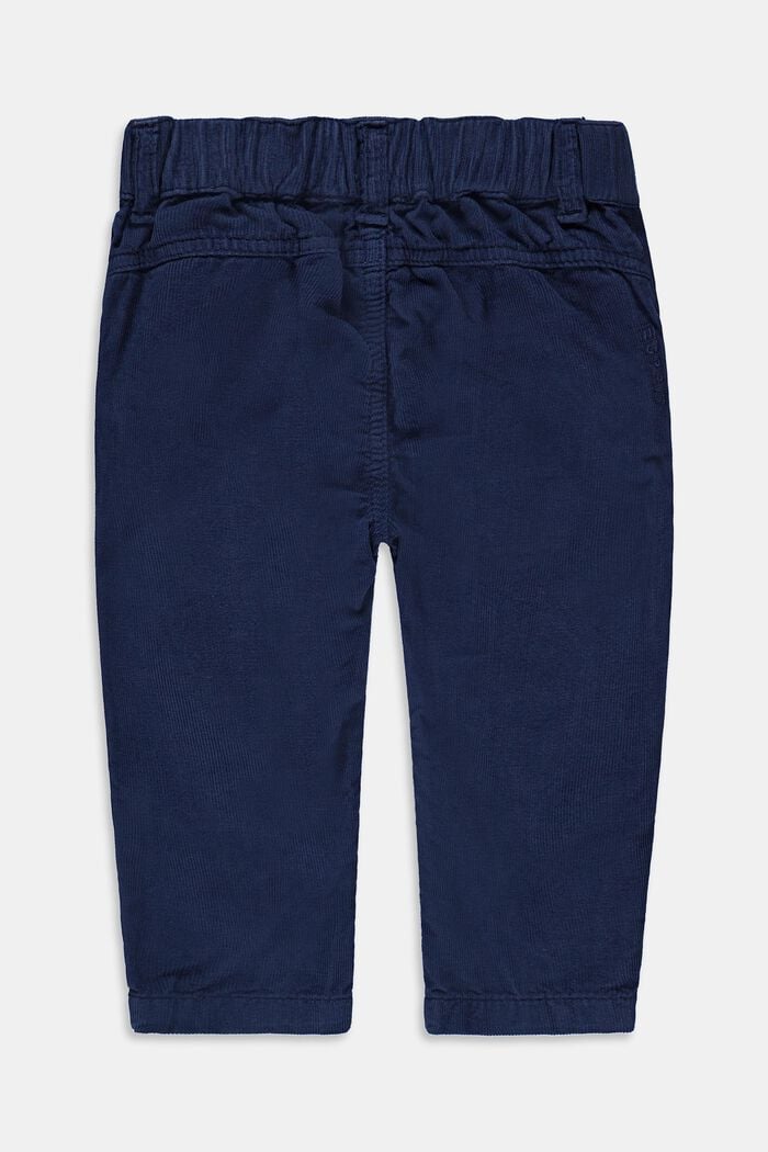 Cotton corduroy trousers with an adjustable waistband, BLUE, detail image number 1