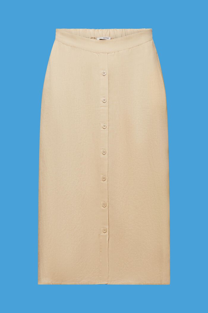Midi skirt, linen-cotton blend, SAND, detail image number 7