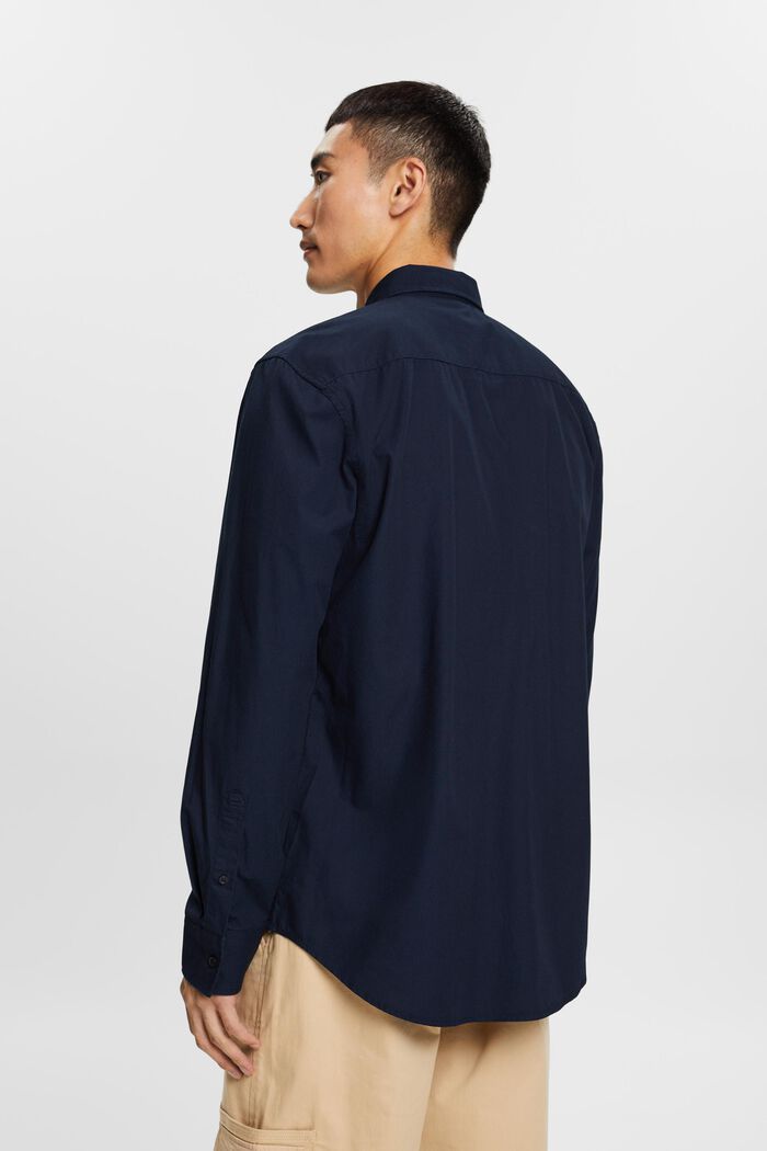 Poplin button-down shirt, 100% cotton, NAVY, detail image number 3