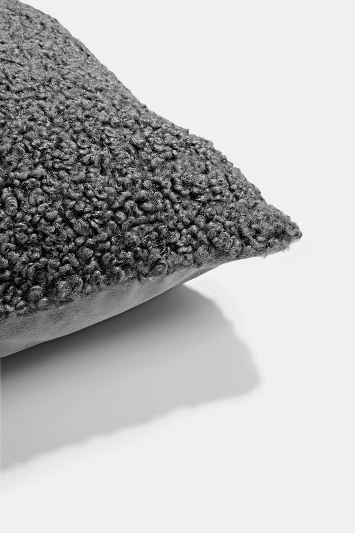Plush cushion cover, ANTHRACITE, detail image number 1