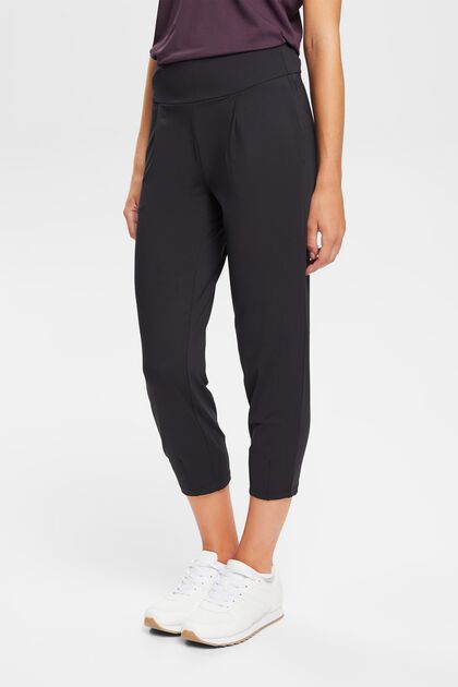 Cropped jersey joggers with E-DRY, BLACK, overview