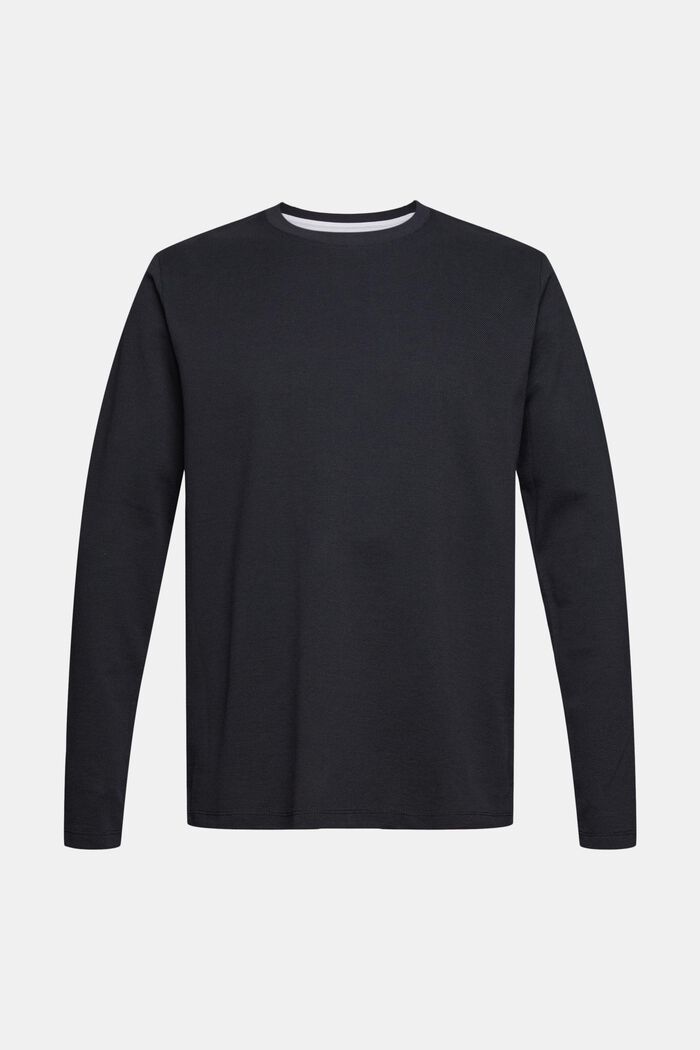 Made of recycled material: long sleeve top with a fine texture