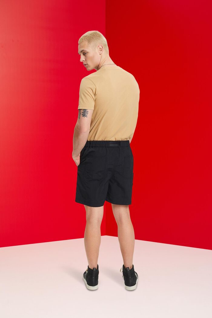 Lightweight washed shorts, BLACK, detail image number 3