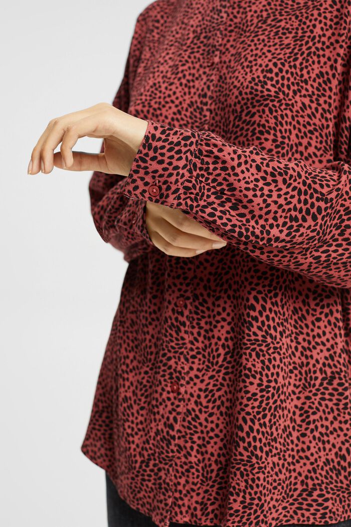 Patterned blouse, LENZING™ ECOVERO™, TERRACOTTA, detail image number 0