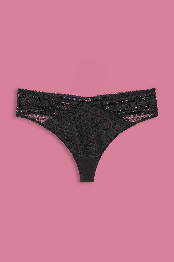Recycled: hipster thong with lace, ANTHRACITE, detail image number 4