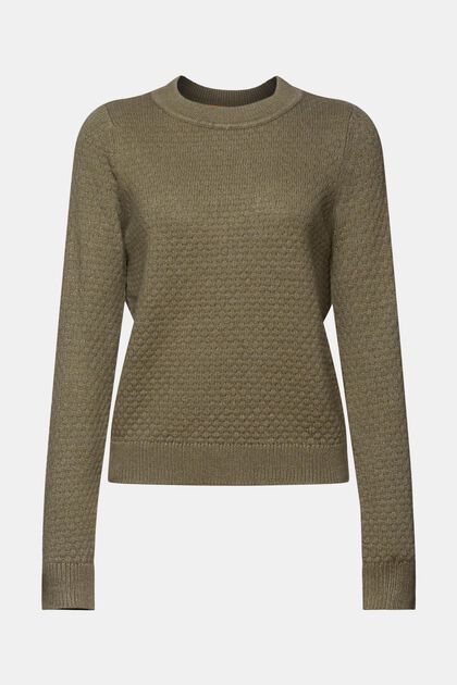 Textured knit jumper, cotton blend