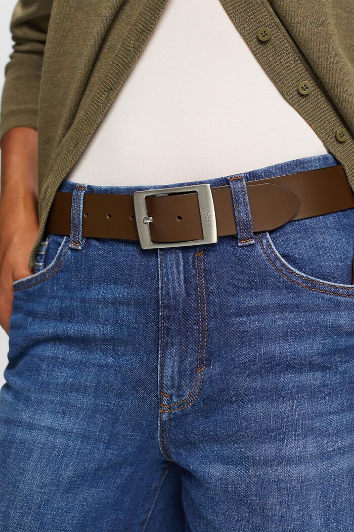 Leather Belt, BROWN, detail image number 2