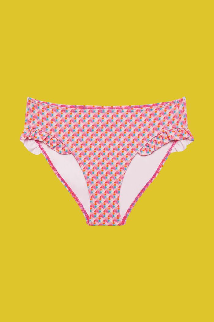Multi-coloured bikini bottoms with ruffle details, PINK FUCHSIA, detail image number 3