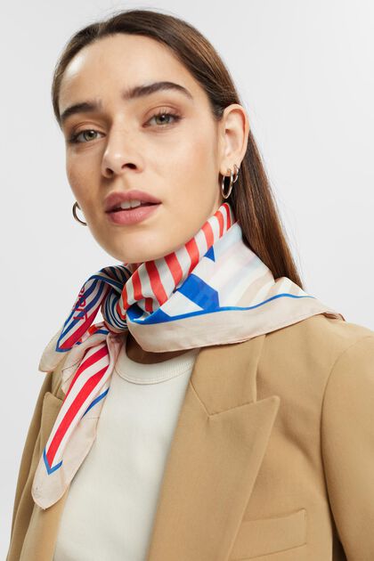 Pattern mix neckerchief with silk