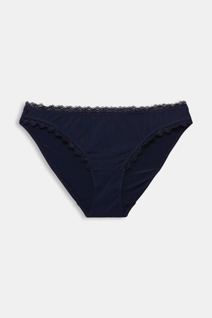 Hipster briefs with lace border, NAVY, overview