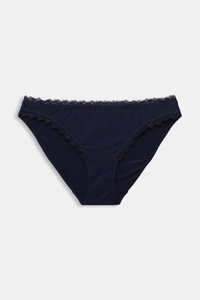 Recycled: hipster briefs with lace, NAVY, overview