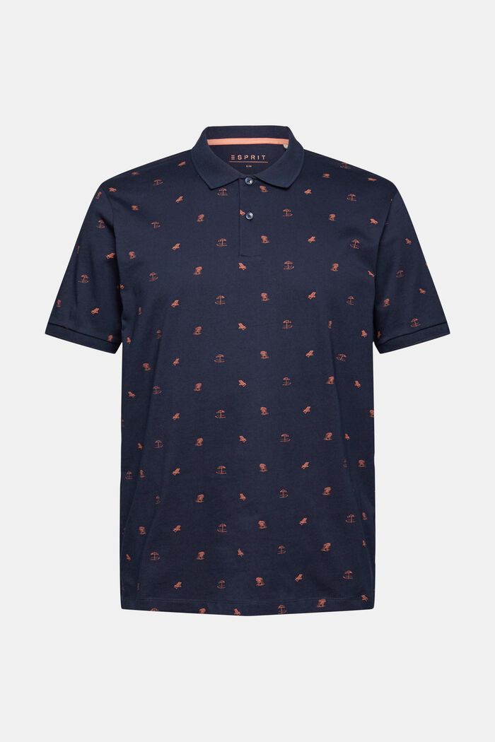 Jersey polo shirt with a print, NAVY, detail image number 7