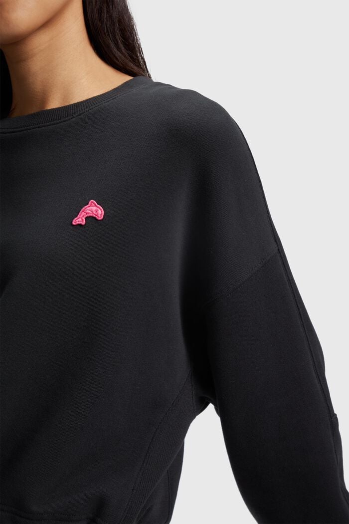 Color Dolphin Cropped Sweatshirt, BLACK, detail image number 2