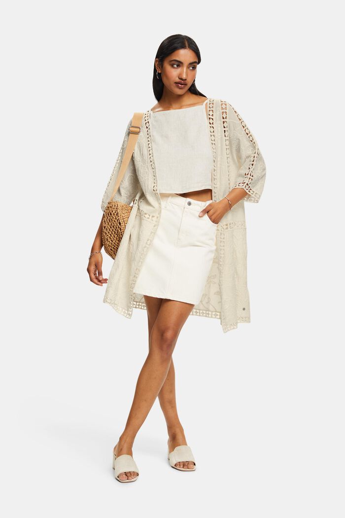 Open-Fronted Lace Poncho, OFF WHITE, detail image number 1