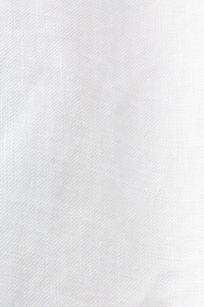 Midi skirt with belt, 100% linen, WHITE, detail image number 5
