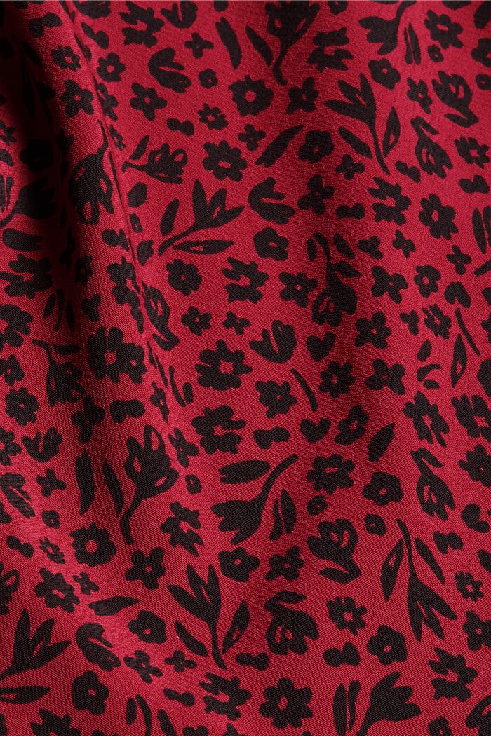 Floral blouse flounce details, made of LENZING™ ECOVERO™, DARK RED, detail image number 4