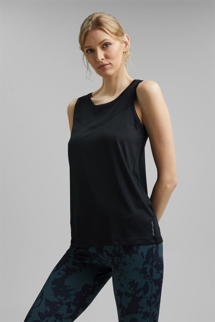 Recycled: active top with E-DRY, BLACK, detail image number 0