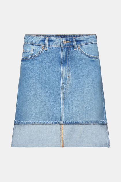 Mid-rise denim mini skirt