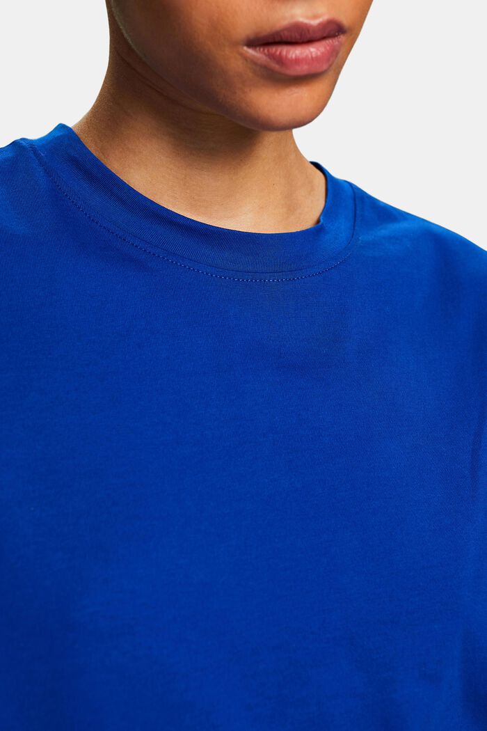 Pima Cotton Crewneck T-Shirt, BRIGHT BLUE, detail image number 3