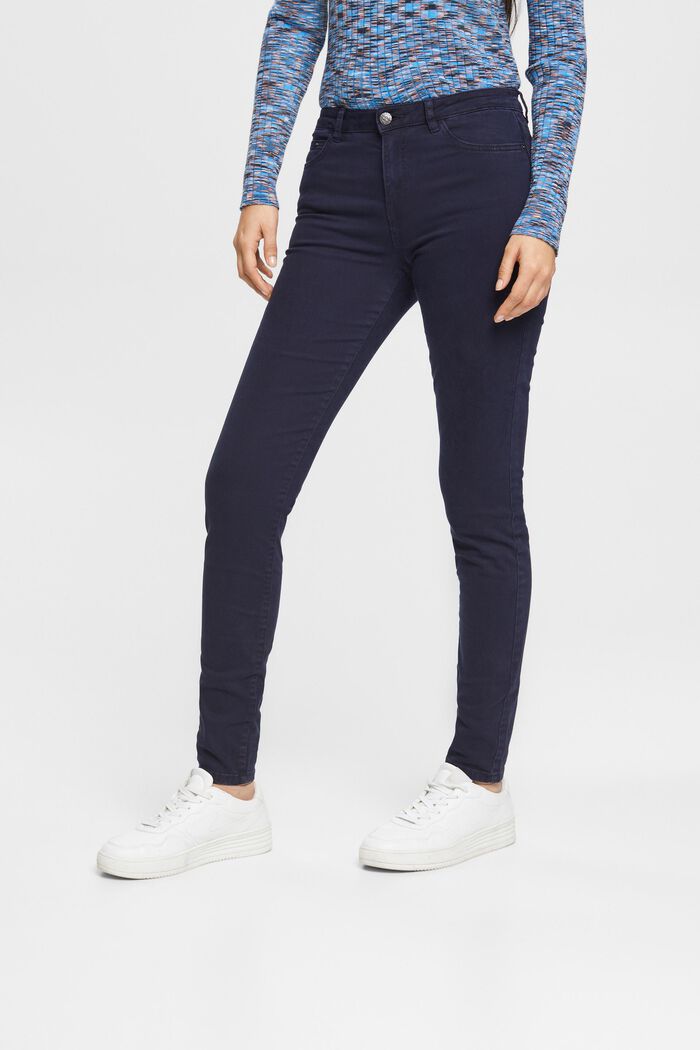 Mid-rise skinny fit trousers, NAVY, detail image number 0