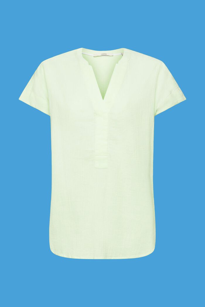 Textured cotton blouse, CITRUS GREEN, detail image number 7