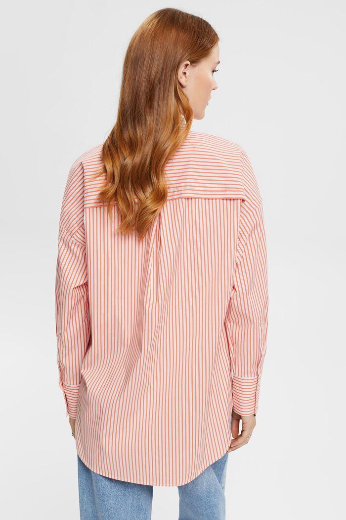 Striped poplin blouse, ORANGE RED, detail image number 3