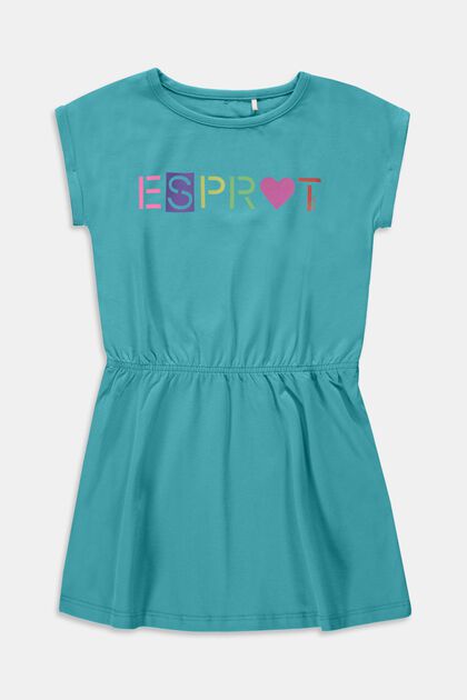 Jersey mini dress with logo print