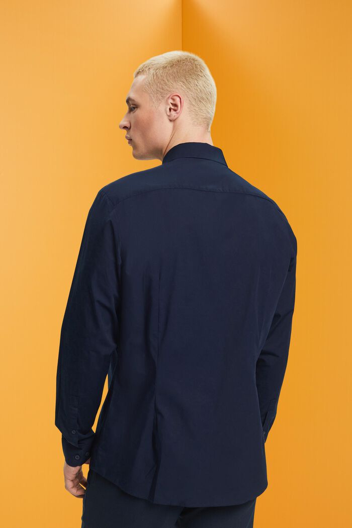 Slim fit cotton shirt, NAVY, detail image number 3