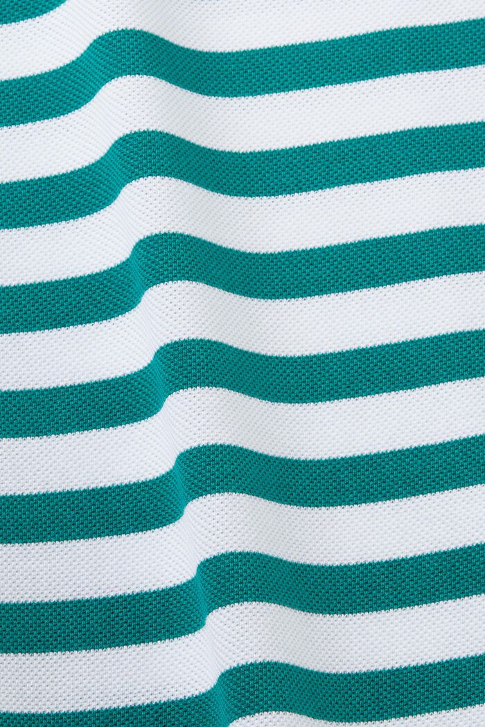 Striped slim fit polo shirt, EMERALD GREEN, detail image number 5