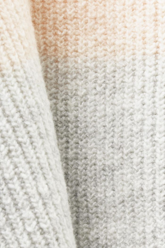 Striped Rib-Knit Turtleneck Sweater, LIGHT GREY, detail image number 6