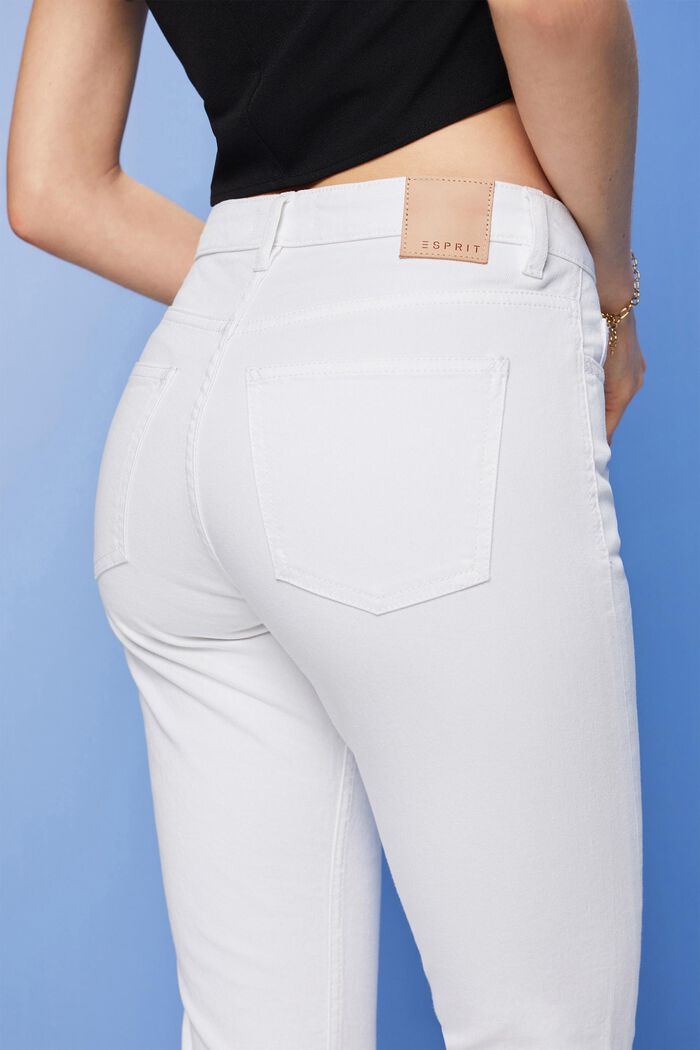 Cropped stretch jeans with hem slits, WHITE, detail image number 2