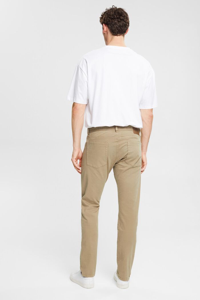 Slim fit trousers, organic cotton, PALE KHAKI, detail image number 3