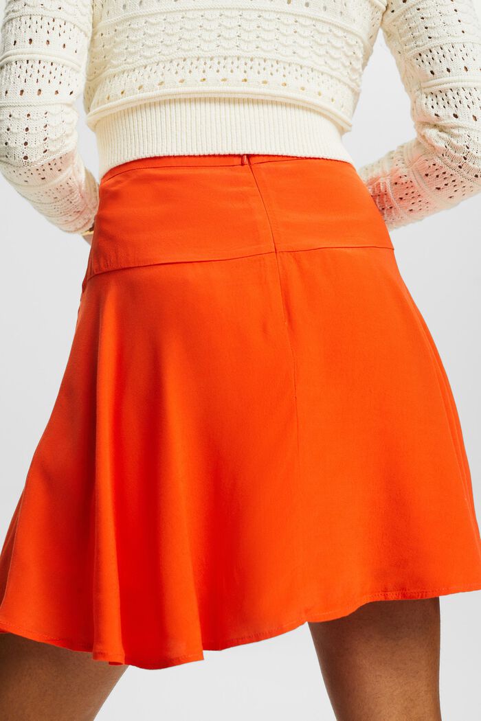 Crêpe A-Line Mini Skirt, BRIGHT ORANGE, detail image number 3