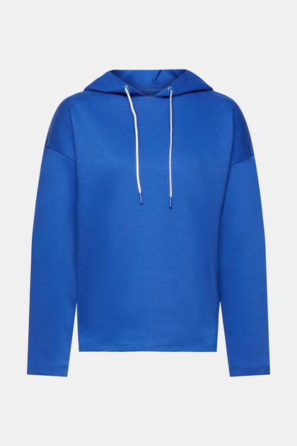 Sweatshirt hoodie, organic cotton blend, BRIGHT BLUE, overview