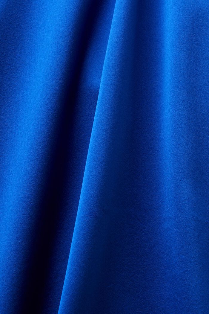 Silk Satin Belted Midi Dress, BRIGHT BLUE, detail image number 5
