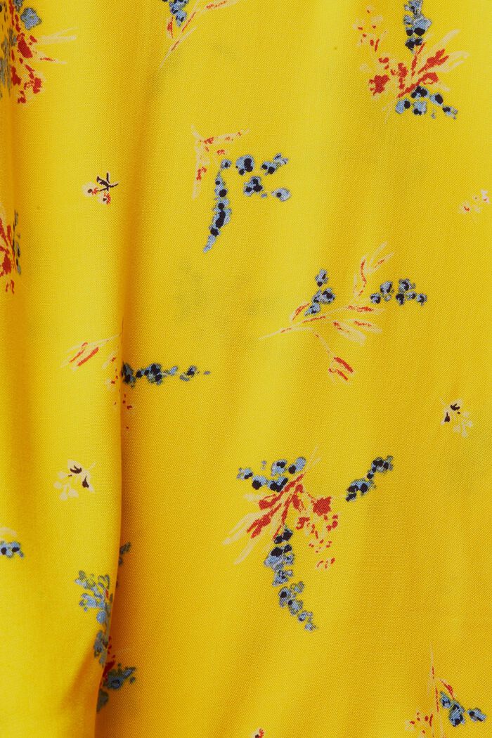Blouse with a floral pattern, LENZING™ ECOVERO™, SUNFLOWER YELLOW, detail image number 4