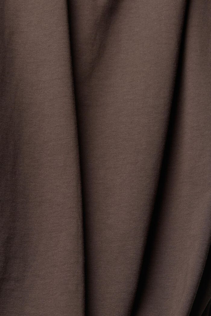 Jersey T-shirt with front print, DARK BROWN, detail image number 1