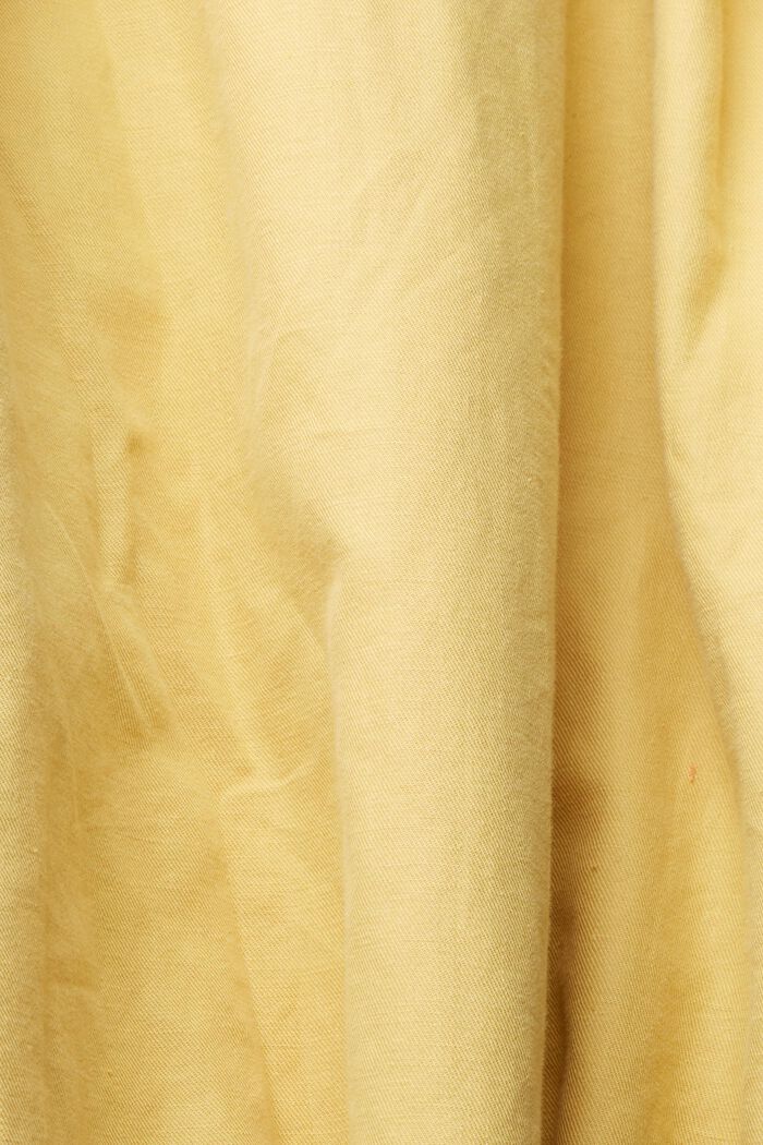 Made of blended linen: shirt dress with a belt, YELLOW, detail image number 5