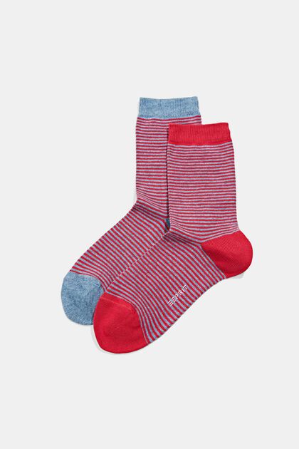 ESPRIT - Double pack of striped socks, organic cotton at our online shop