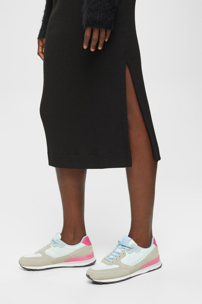 Ribbed midi skirt, BLACK, detail image number 2